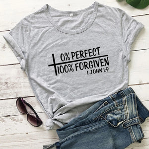 1 John Bible Verse 0% Perfect 100% Forgiven Christian T-shirts, Dating Disabled Online