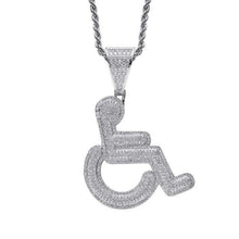Load image into Gallery viewer, Blinged Out Wheelchair Warrior Pendant Necklaces - datingdisabled.store
