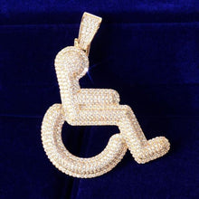Load image into Gallery viewer, Blinged Out Wheelchair Warrior Pendant Necklaces - datingdisabled.store
